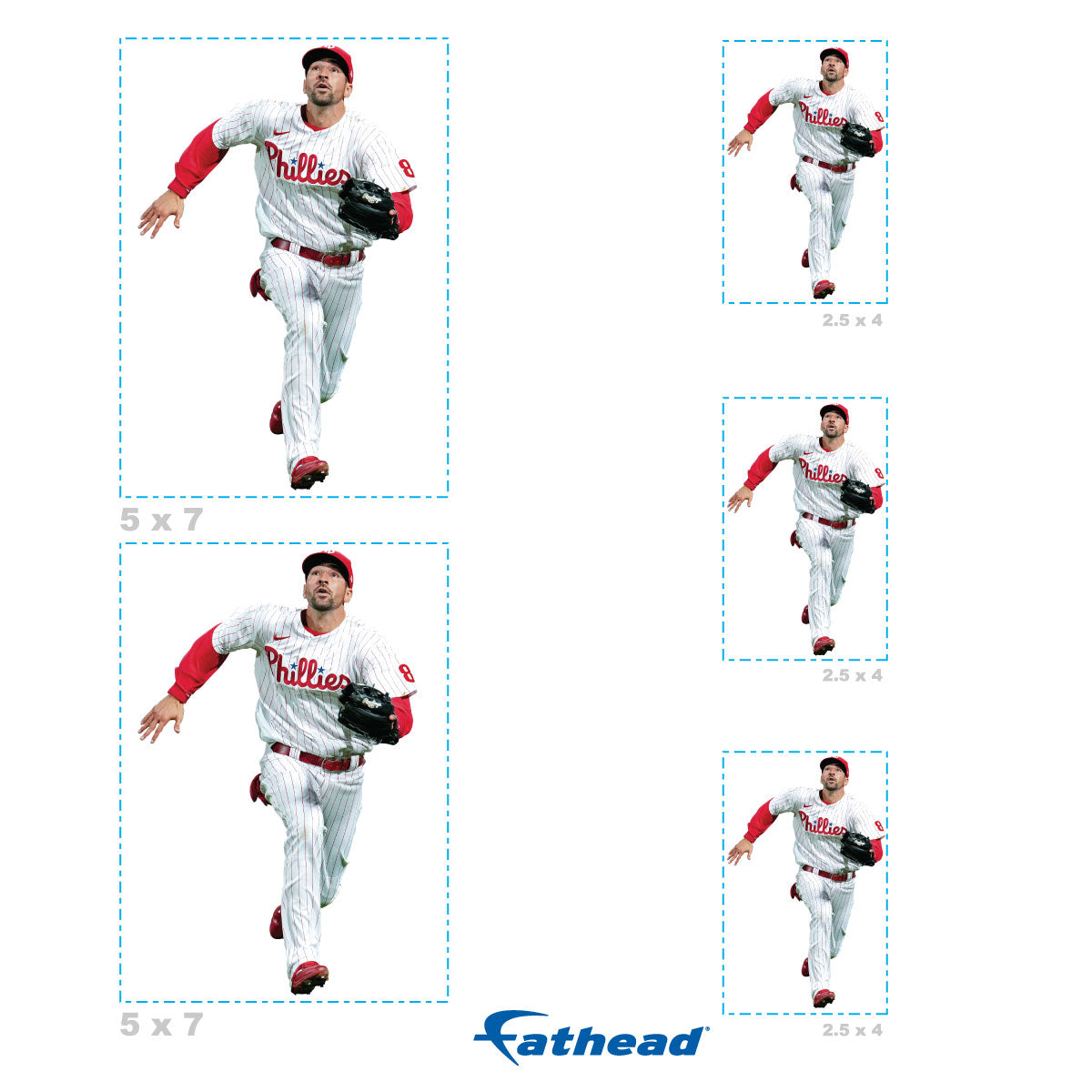 Nick Castellanos - 5 Player Minis (Mixed Sizes) - Official MLB - Philadelphia Phillies - Reusable Vinyl Decals