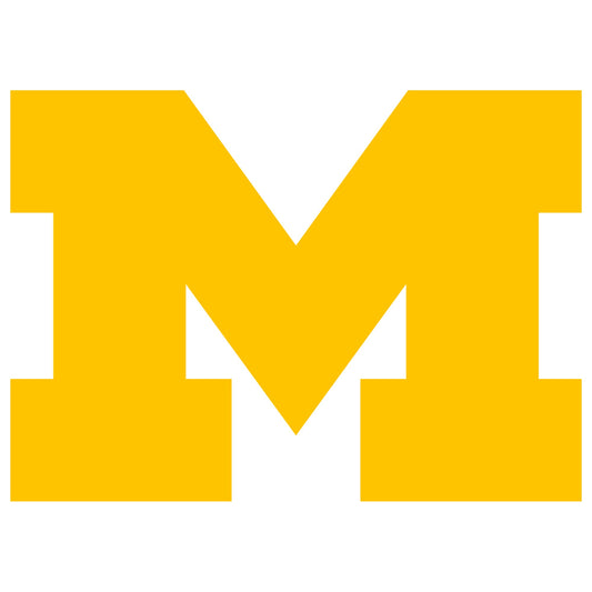 U of Michigan - 5 Logo Minis (Mixed Sizes) - Official NCAA - Michigan Wolverines - Reusable Vinyl Decals