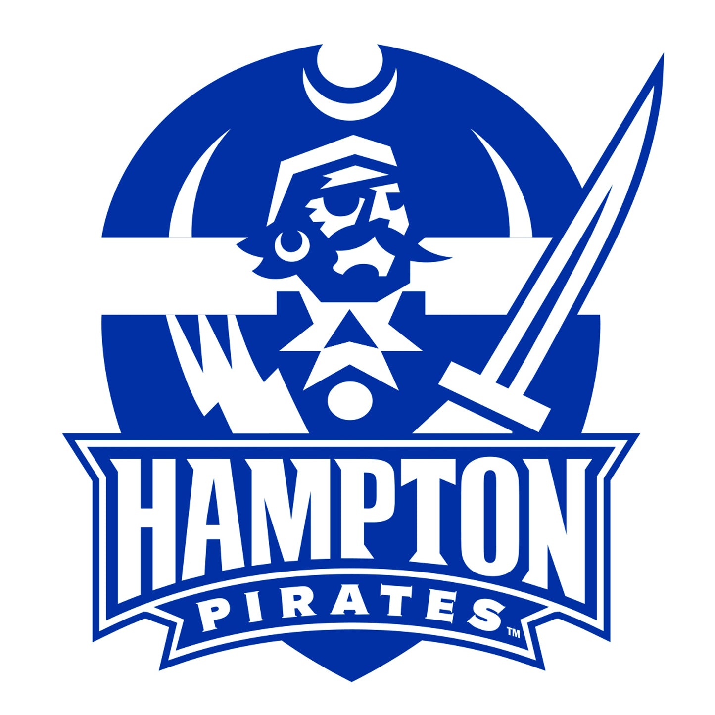Hampton Pirates - 5 Logo Minis (Mixed Sizes) - Official NCAA - Reusable Vinyl Decals