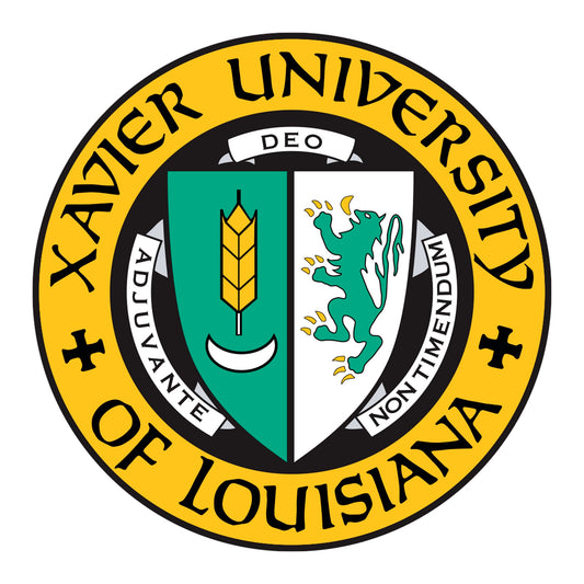 Xavier U of Louisiana - 5 Logo Minis (Mixed Sizes) - Official NCAA - XULA Gold Rush - Reusable Vinyl Decals