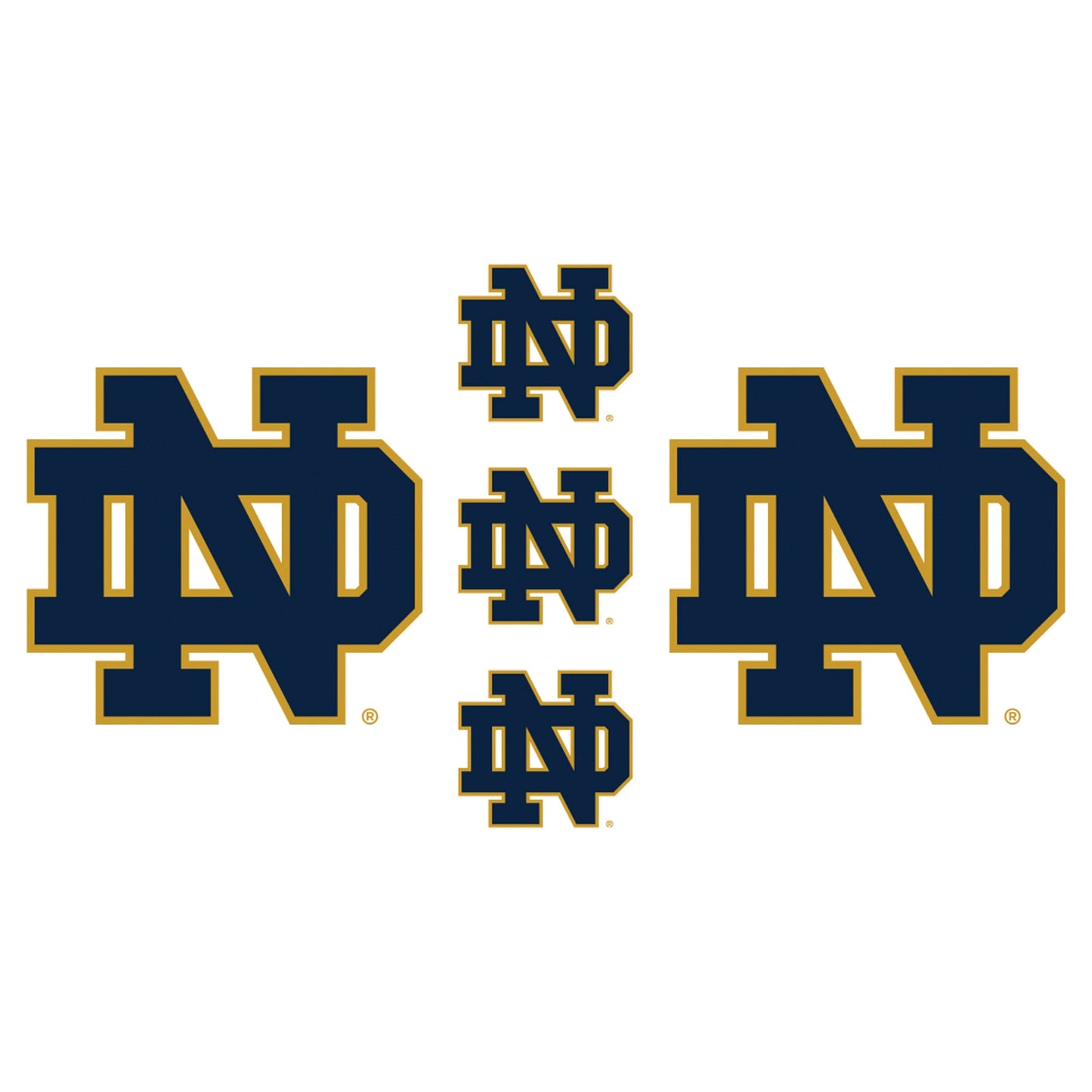 Notre Dame Fighting Irish - 5 Logo Minis (Mixed Sizes) - Official NCAA - Reusable Vinyl Decals