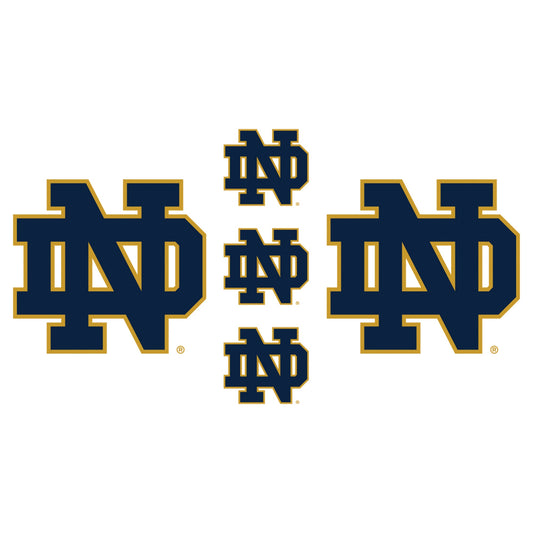 Notre Dame Fighting Irish - 5 Logo Minis (Mixed Sizes) - Official NCAA - Reusable Vinyl Decals