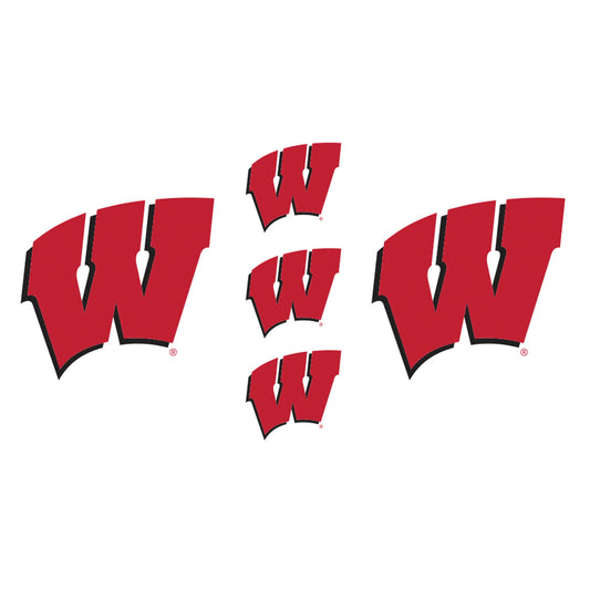 Wisconsin Badgers - 5 Logo Minis (Mixed Sizes) - Official NCAA - Reusable Vinyl Decals