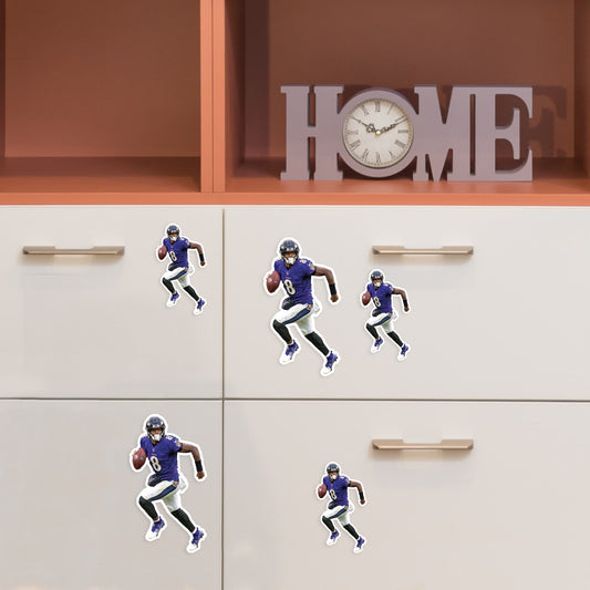 Lamar Jackson - 5 Player Minis (Mixed Sizes) - Official NFL - Baltimore Ravens - Reusable Vinyl Decals