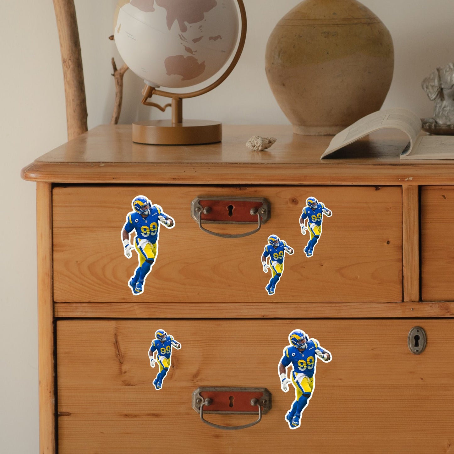 Aaron Donald - 5 Player Minis (Mixed Sizes) - Official NFL - Los Angeles Rams - Reusable Vinyl Decals