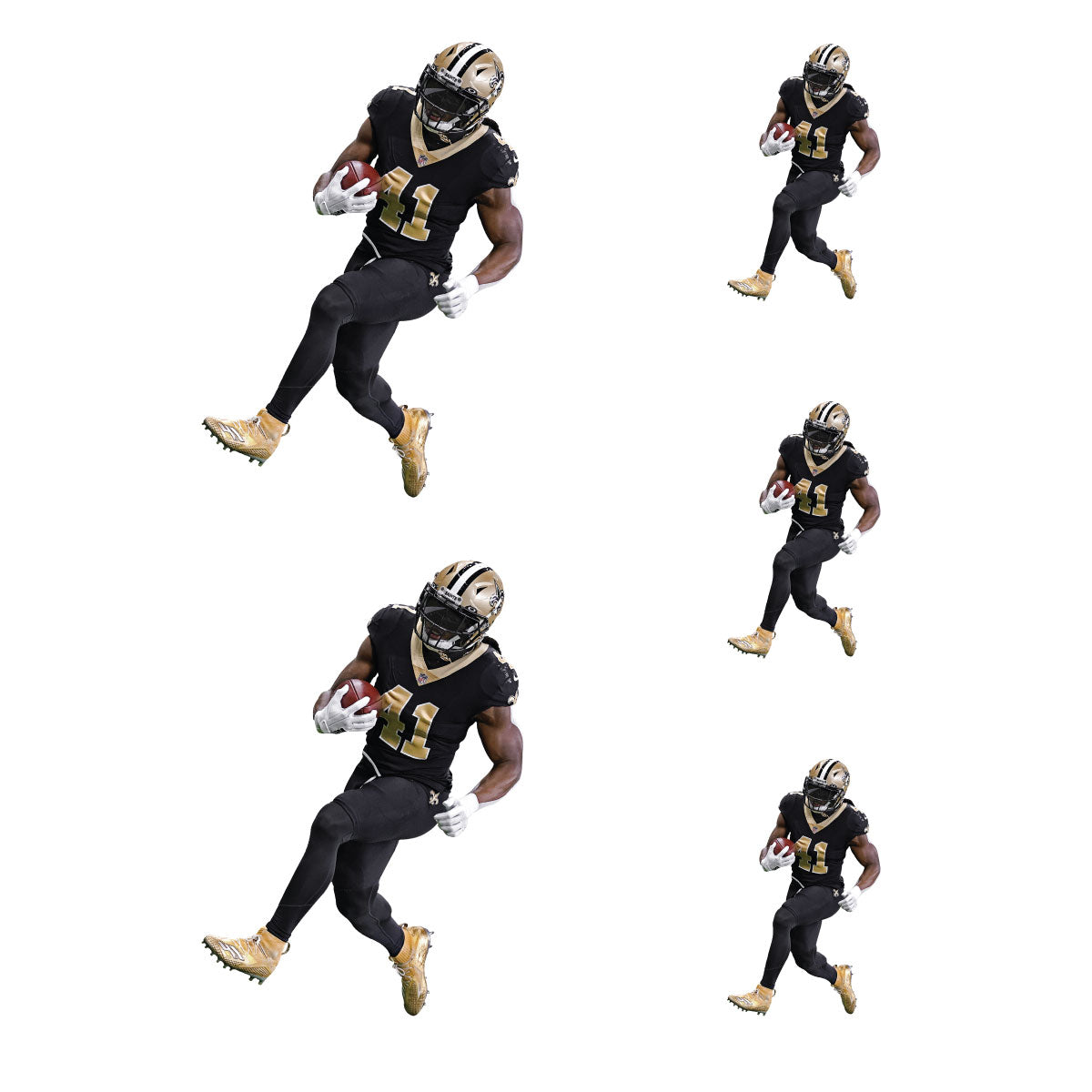 Alvin Kamara - 5 Player Minis (Mixed Sizes) - Official NFL - New Orleans Saints - Reusable Vinyl Decals