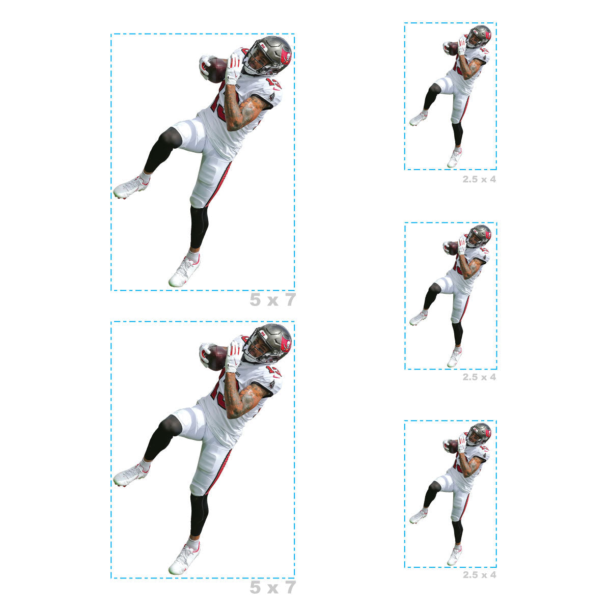 Mike Evans - 5 Player Minis (Mixed Sizes) - Official NFL - Tampa Bay Buccaneers - Reusable Vinyl Decals