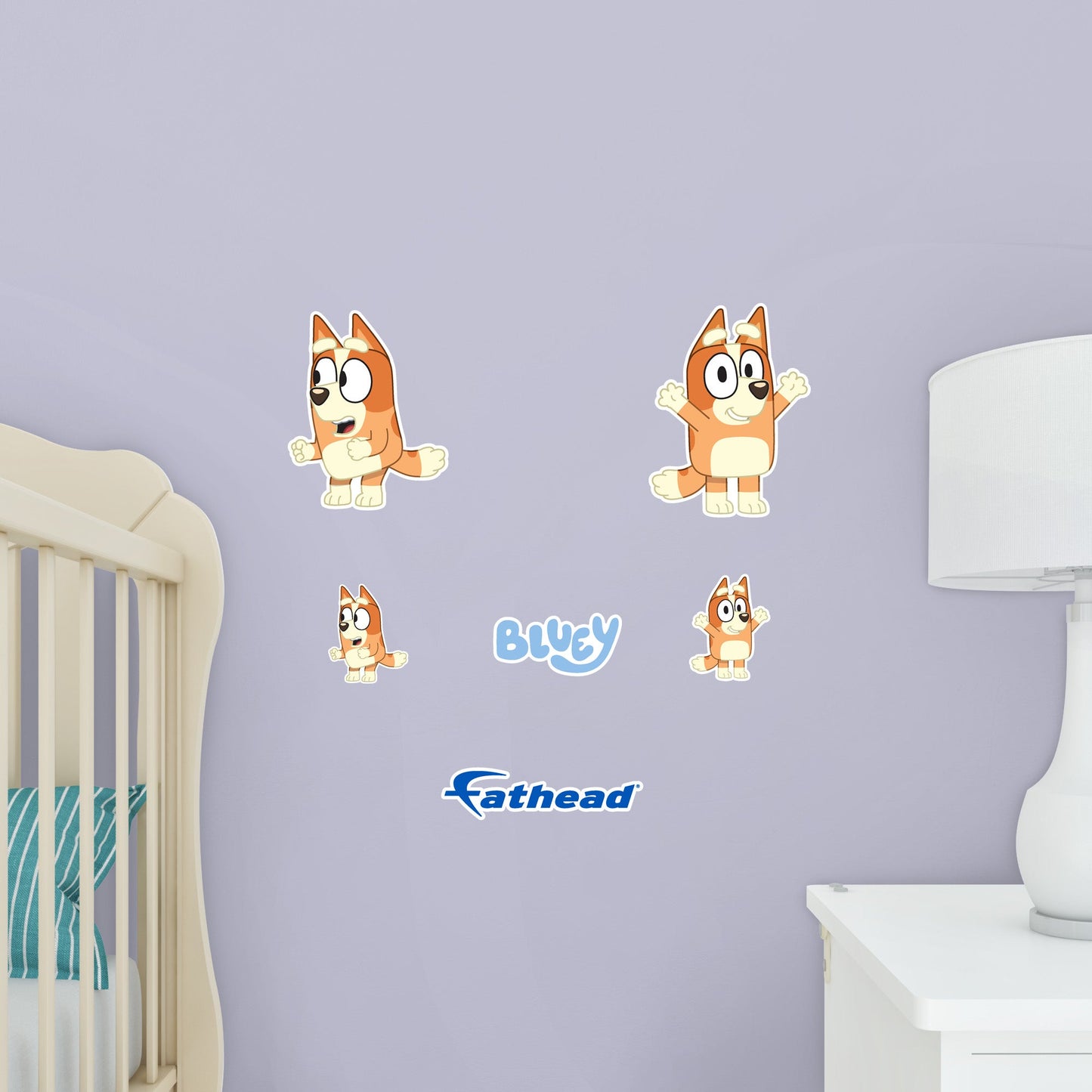 Bingo - 5 Character Minis (Mixed Sizes) - Official BBC - Bluey - Reusable Vinyl Decals