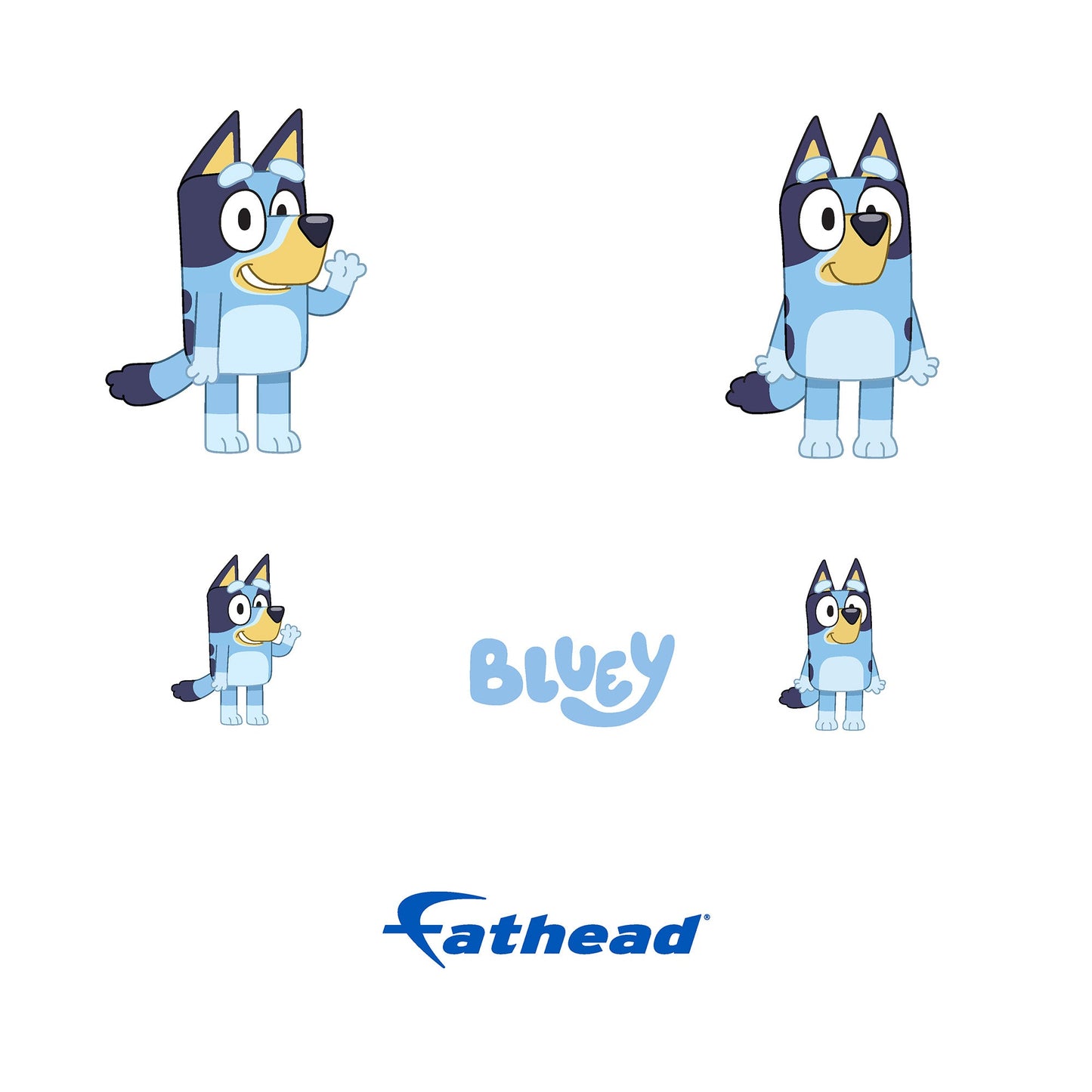 Bluey - 5 Character Minis (Mixed Sizes) - Official BBC - Reusable Vinyl Decals