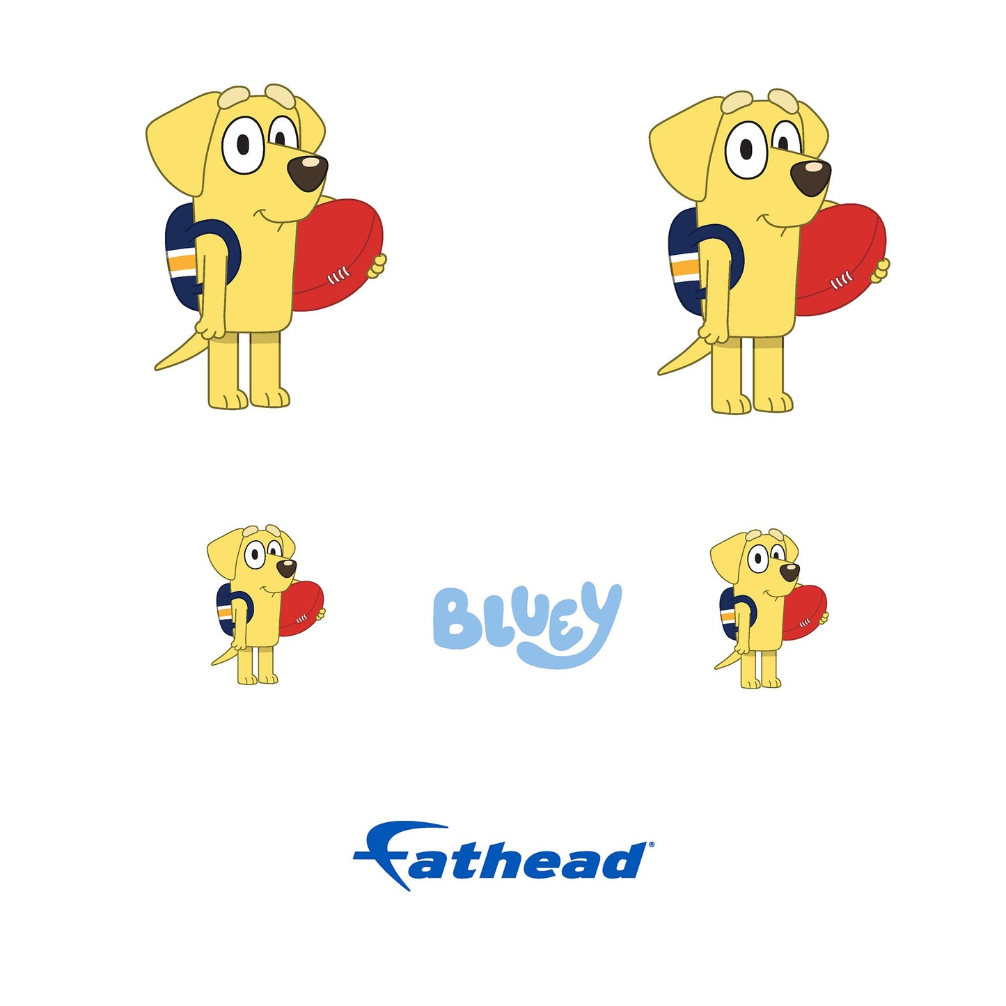 Bluey - 5 Character Minis (Mixed Sizes) - Official BBC - Lucky - Reusable Vinyl Decals