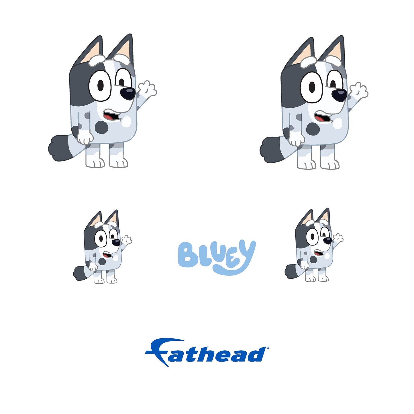 Muffin - 5 Minis (Mixed Sizes) - Official BBC - Bluey - Reusable Vinyl Decals
