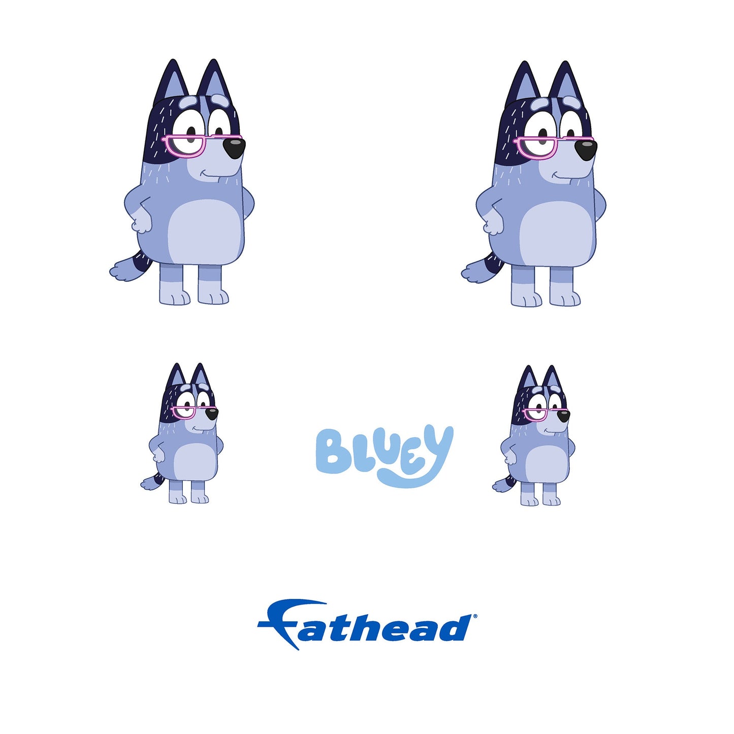 Bluey - 5 Character Minis (Mixed Sizes) - Official BBC - Nanna - Reusable Vinyl Decals