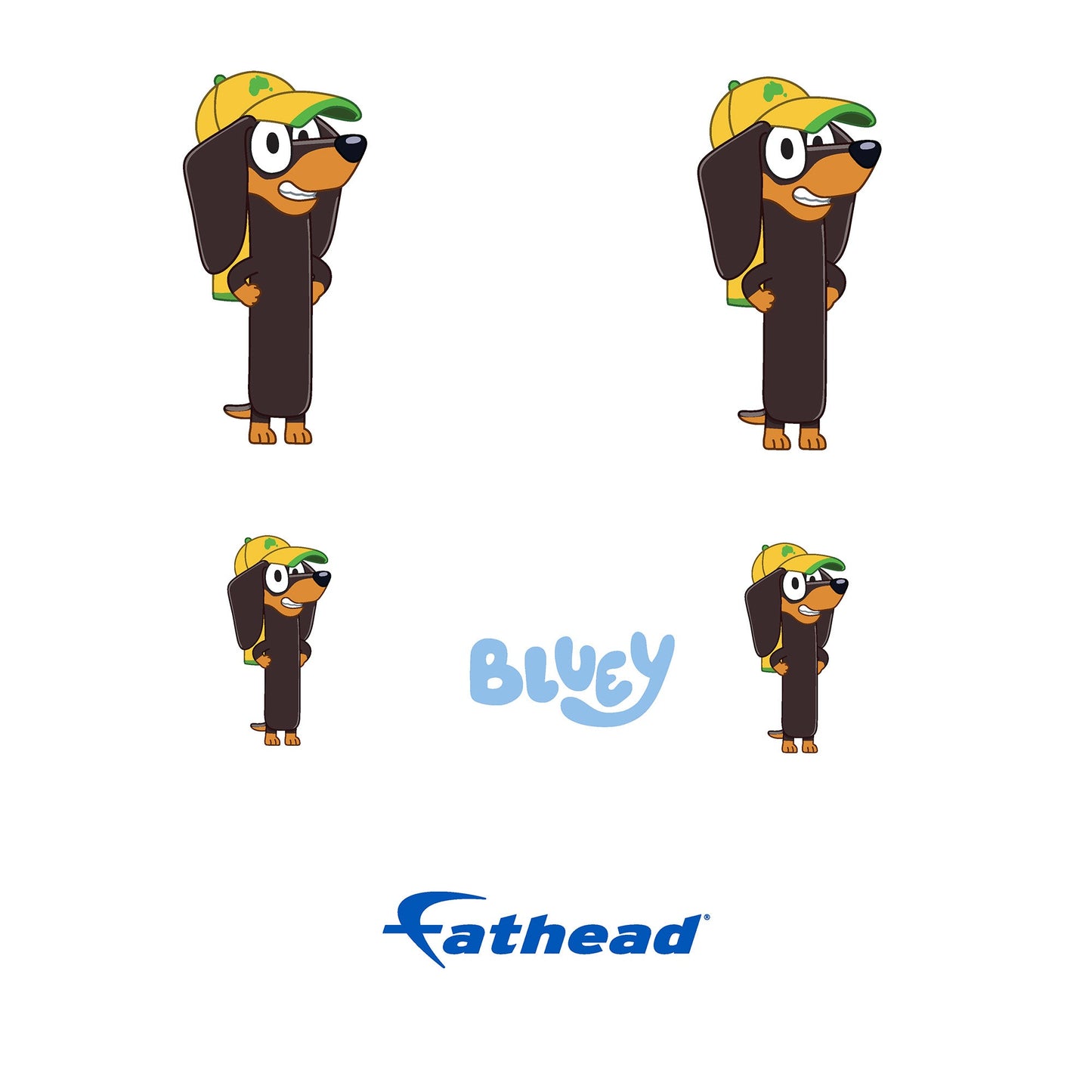 Bluey - 5 Character Minis (Mixed Sizes) - Official BBC - Snickers - Reusable Vinyl Decals