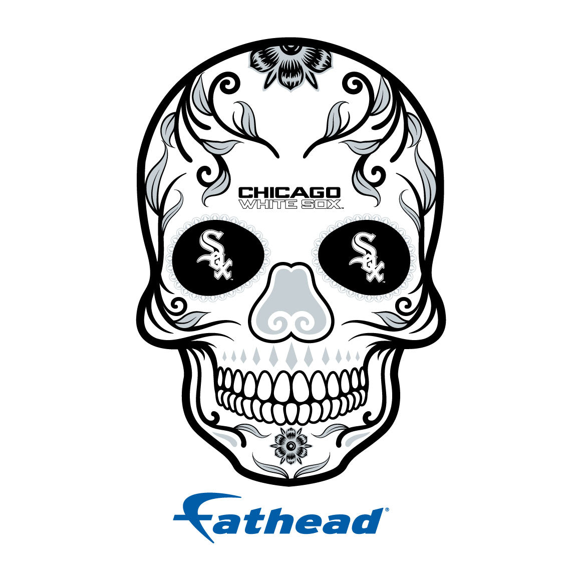 Chicago White Sox - 5 Sugar Skull Logo Minis (Mixed Sizes) - Official MLB - Reusable Vinyl Decals
