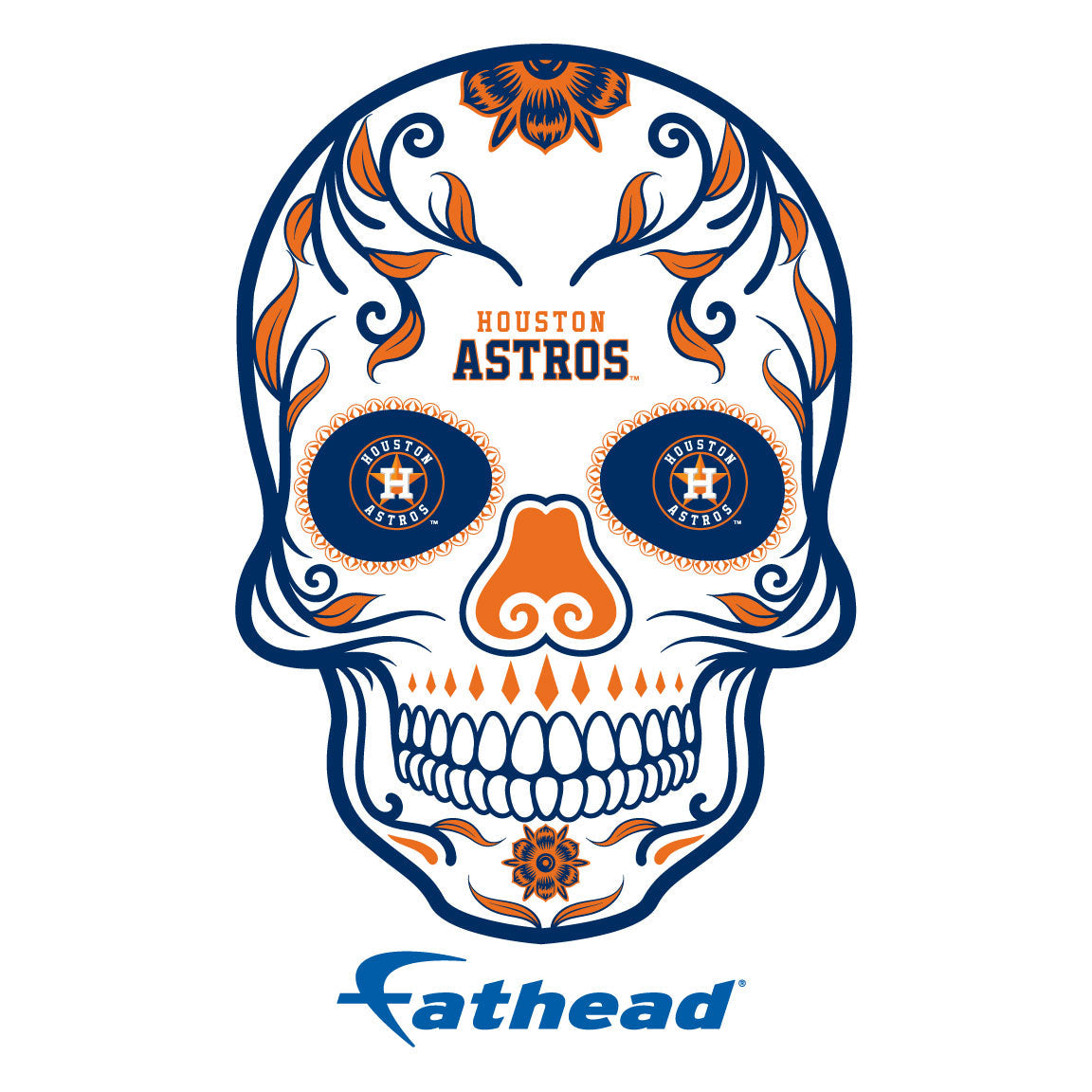 Houston Astros - 5 Sugar Skull Logo Minis (Mixed Sizes) - Official MLB - Reusable Vinyl Decals