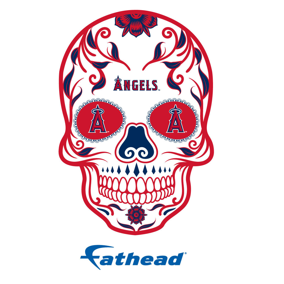 Los Angeles Angels - 5 Sugar Skull Logo Minis (Mixed Sizes) - Official MLB - Reusable Vinyl Decals
