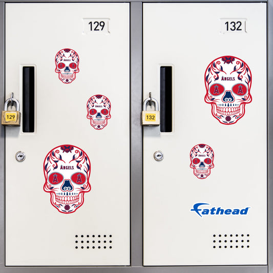 Los Angeles Angels - 5 Sugar Skull Logo Minis (Mixed Sizes) - Official MLB - Reusable Vinyl Decals