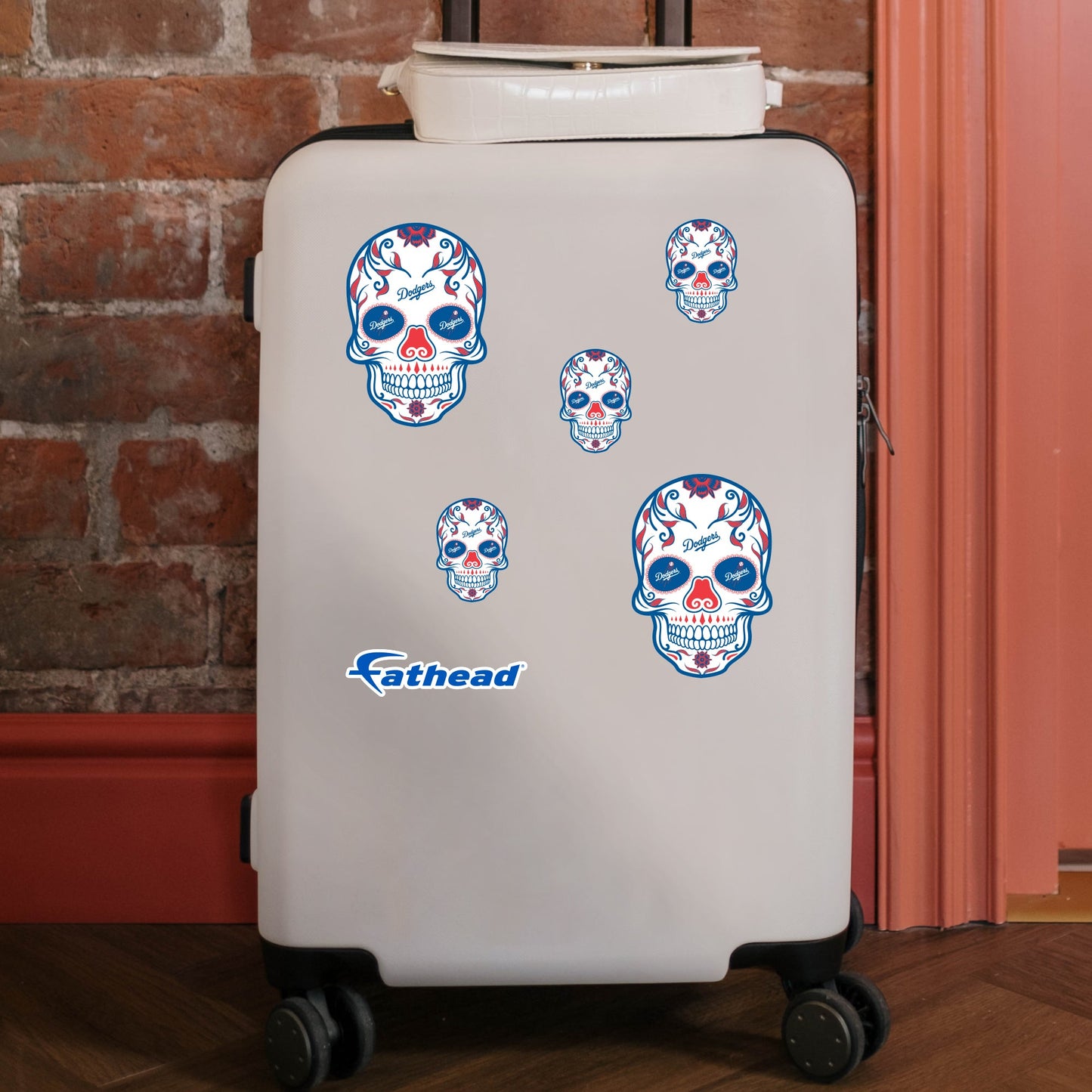 Los Angeles Dodgers - 5 Sugar Skull Logo Minis (Mixed Sizes) - Official MLB - Reusable Vinyl Decals