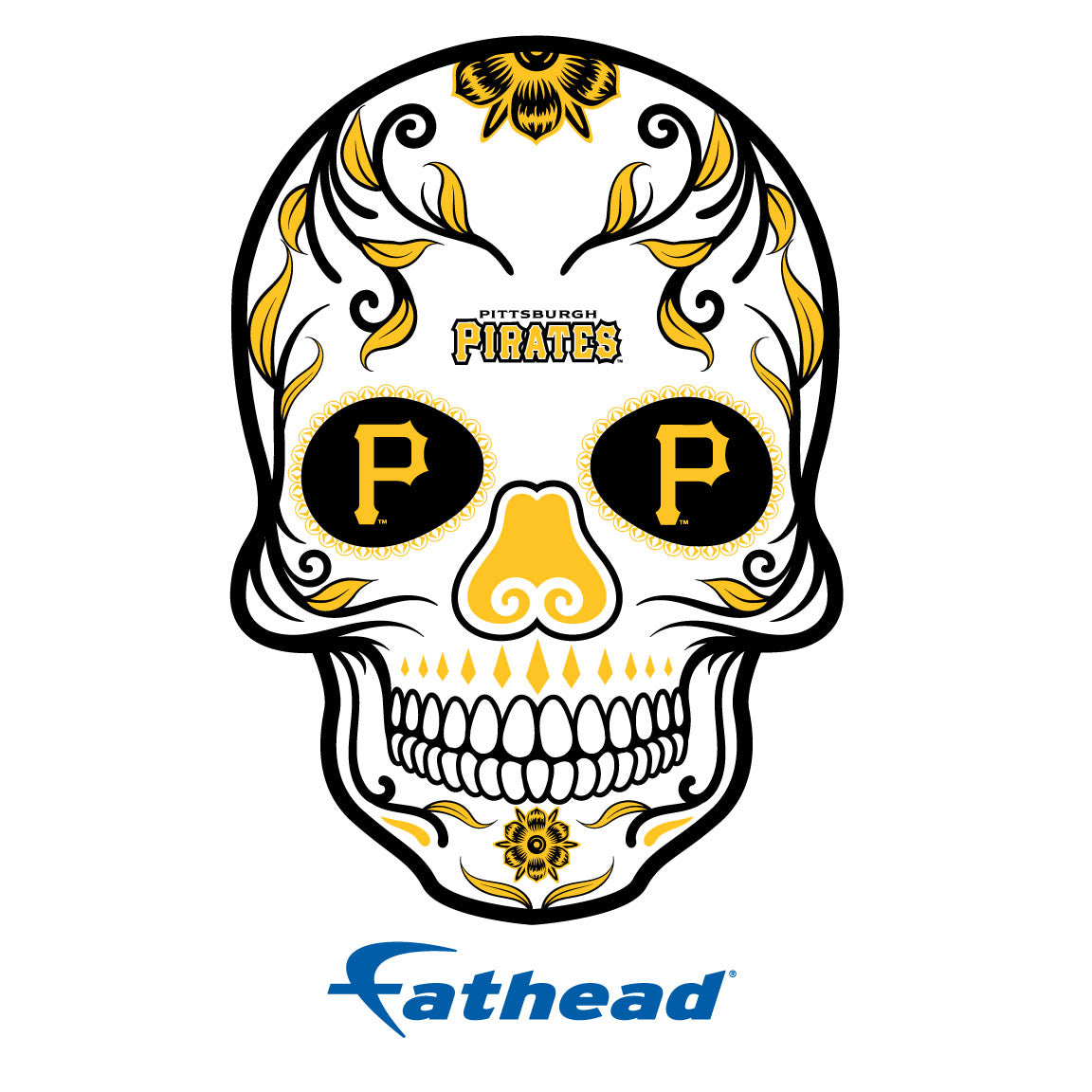 Pittsburgh Pirates - 5 Sugar Skull Logo Minis (Mixed Sizes) - Official MLB - Reusable Vinyl Decals