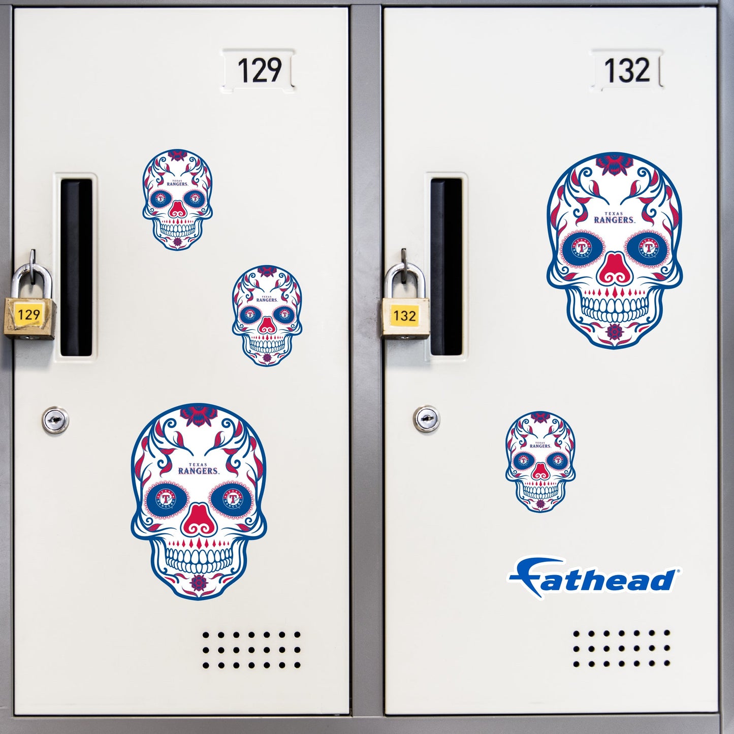 Texas Rangers - 5 Sugar Skull Logo Minis (Mixed Sizes) - Official MLB - Reusable Vinyl Decals