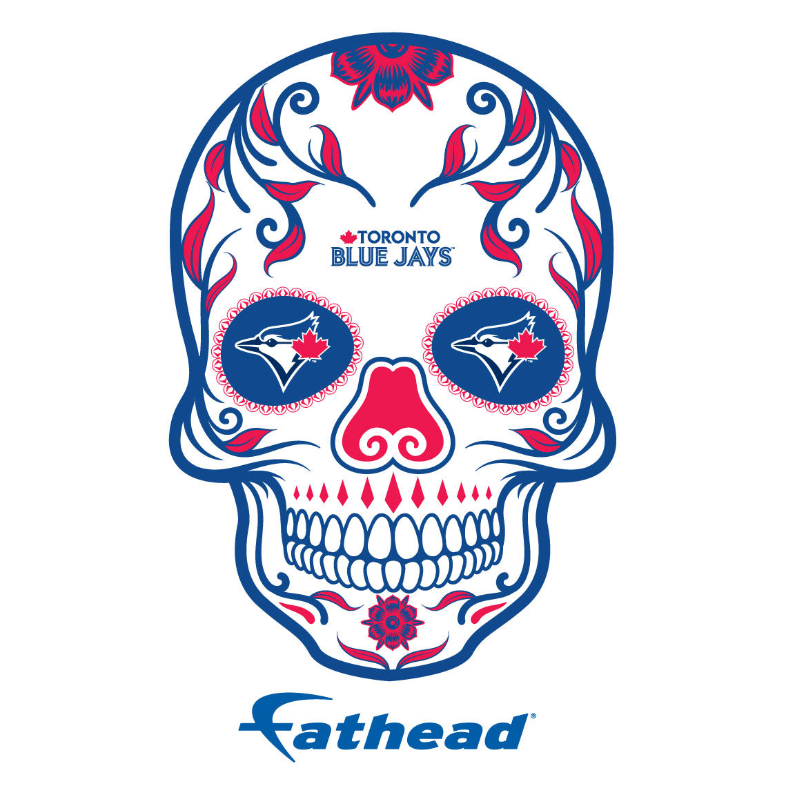 Toronto Blue Jays - 5 Sugar Skull Logo Minis (Mixed Sizes) - Official MLB - Reusable Vinyl Decals