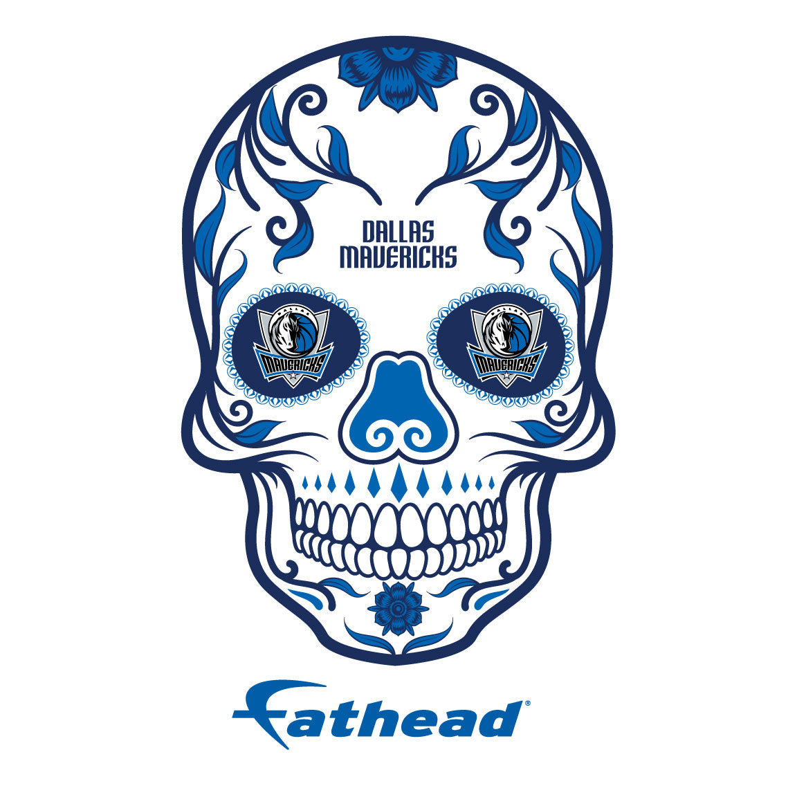 Dallas Mavericks - 5 Sugar Skull Logo Minis (Mixed Sizes) - Official NBA - Reusable Vinyl Decals
