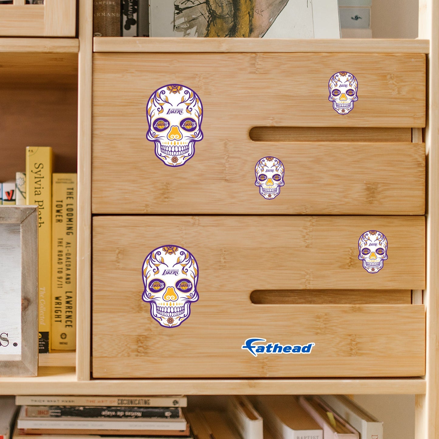 Los Angeles Lakers - 5 Sugar Skull Logo Minis (Mixed Sizes) - Official NBA - Reusable Vinyl Decals