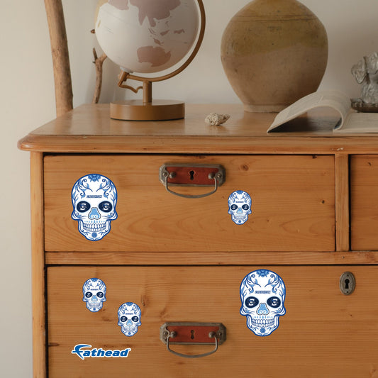 Creighton Bluejays - 5 Sugar Skull Logo Minis (Mixed Sizes) - Official NCAA - Reusable Vinyl Decals