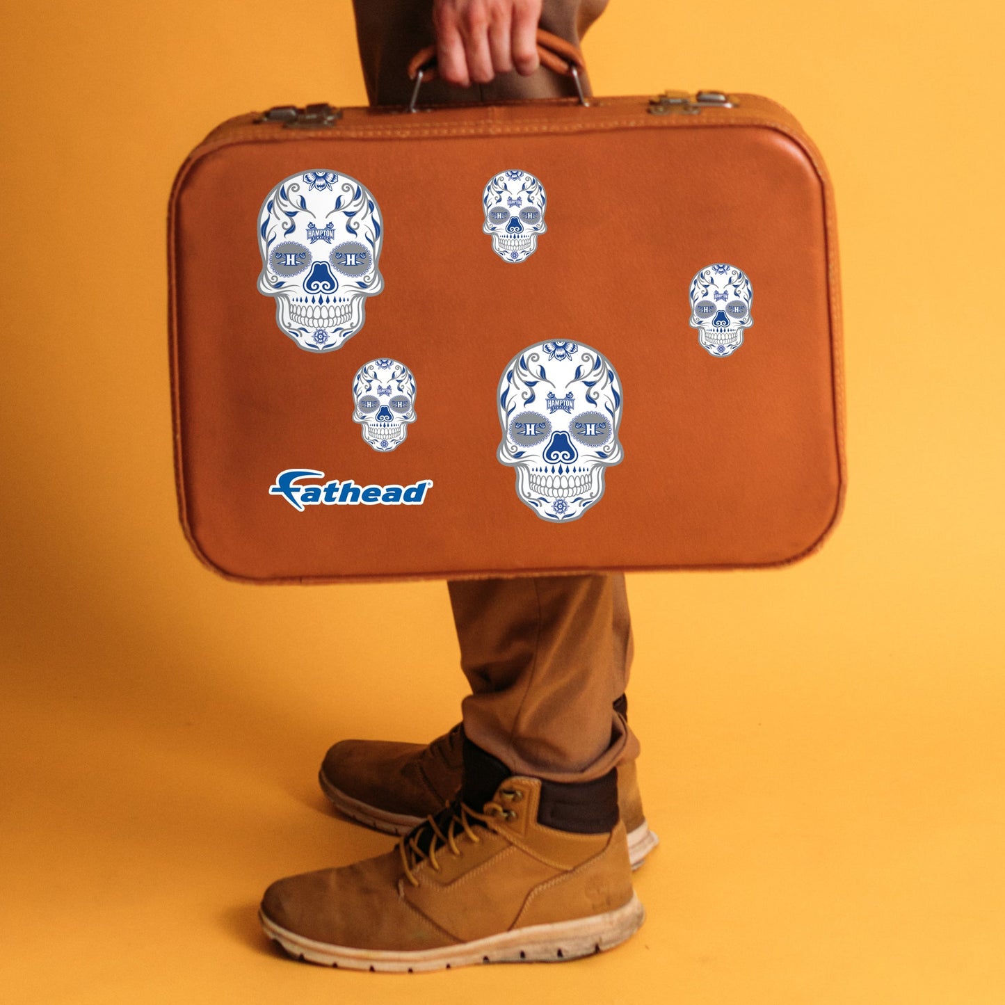 Hampton Pirates - 5 Sugar Skull Logo Minis (Mixed Sizes) - Official NCAA - Reusable Vinyl Decals