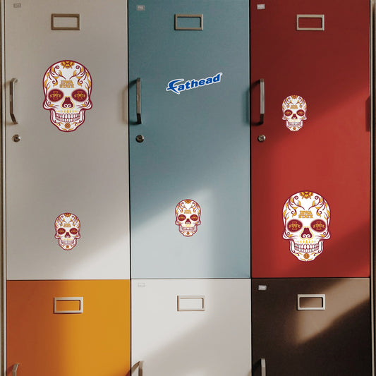 Iowa State Cyclones - 5 Sugar Skull Logo Minis (Mixed Sizes) - Official NCAA - Reusable Vinyl Decals