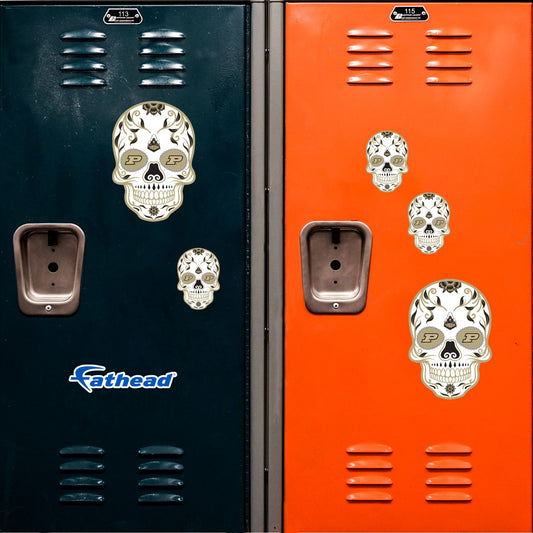 Purdue Boilermakers - 5 Sugar Skull Logo Minis (Mixed Sizes) - Official NCAA - Reusable Vinyl Decals