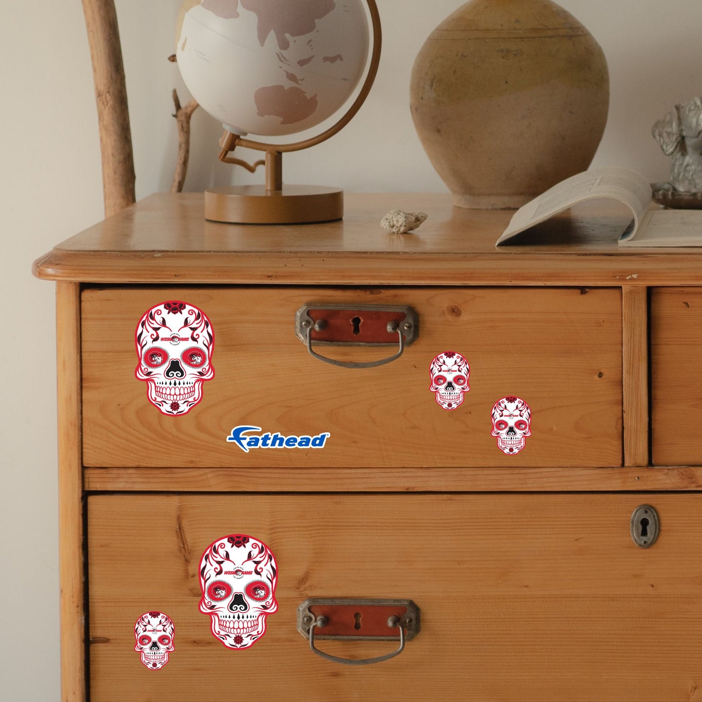 Winston-Salem State Rams - 5 Sugar Skull Logo Minis (Mixed Sizes) - Official NCAA - Reusable Vinyl Decals
