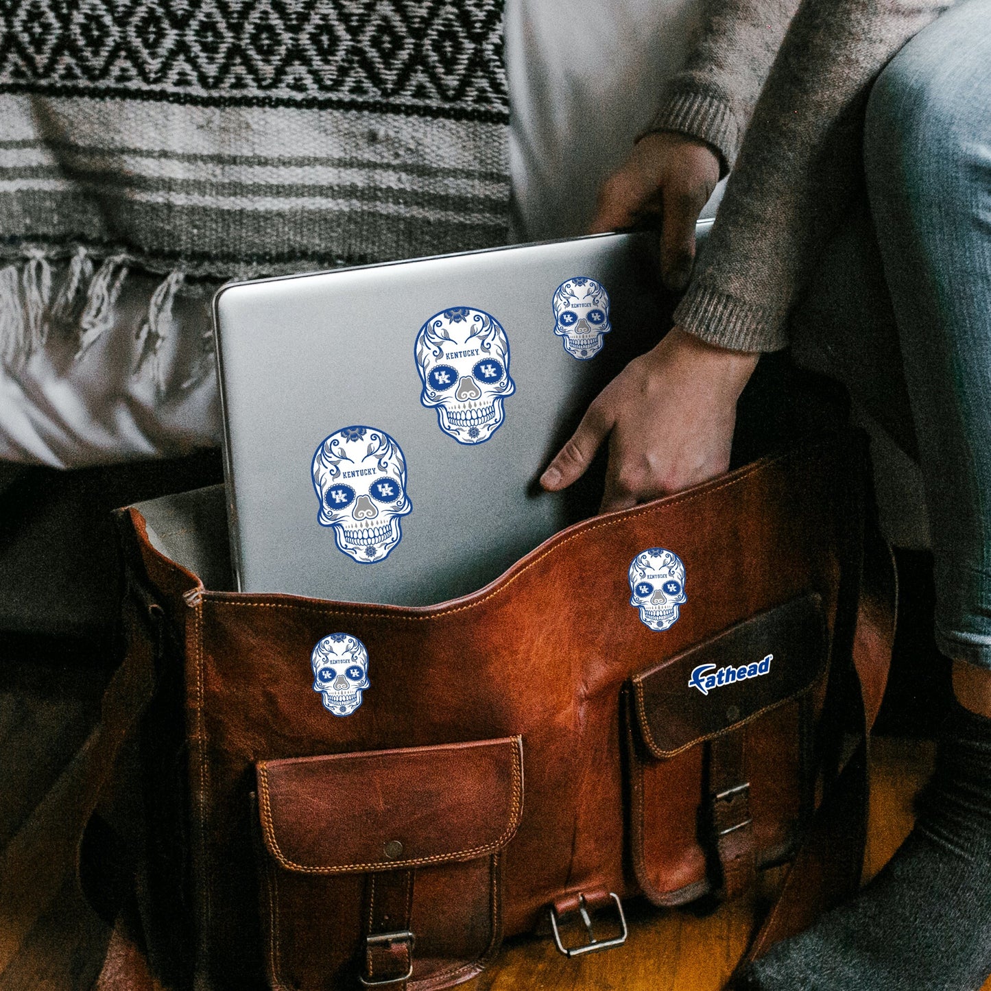 Kentucky Wildcats - 5 Sugar Skull Logo Minis (Mixed Sizes) - Official NCAA - Reusable Vinyl Decals