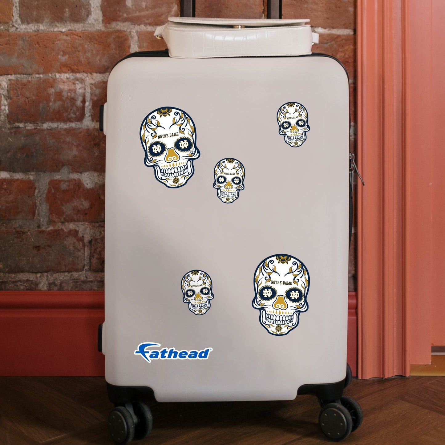 Notre Dame Fighting Irish - 5 Sugar Skull Logo Minis (Mixed Sizes) - Official NCAA - Reusable Vinyl Decals