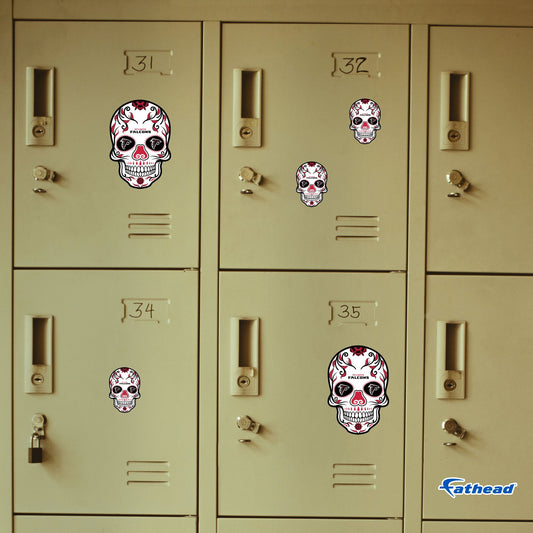 Atlanta Falcons - 5 Sugar Skull Minis (Mixed Sizes) - Official NFL - Reusable Vinyl Decals