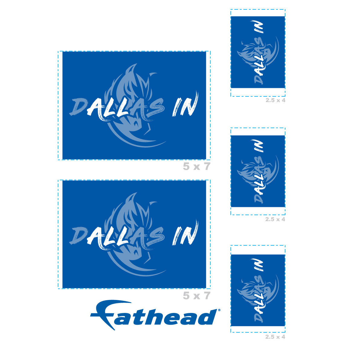 Dallas Mavericks - 5 Logo Minis (Mixed Sizes) - Official NBA - Reusable Vinyl Decals