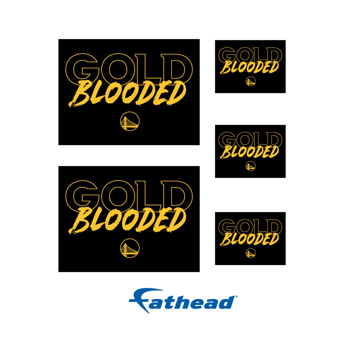 Golden State Warriors - 5 Logo Minis (Mixed Sizes) - Official NBA - Reusable Vinyl Decals