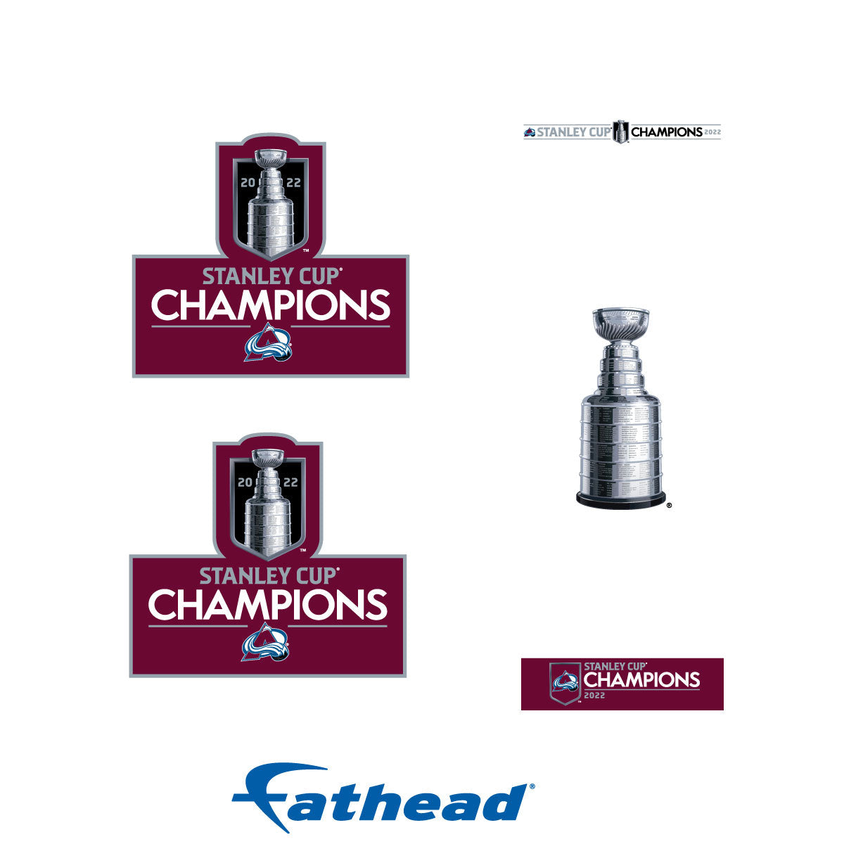 Colorado Avalanche - 5 Logo Minis (Mixed Sizes) - Official NHL - 2022 Stanley Cup Champions - Reusable Vinyl Decals