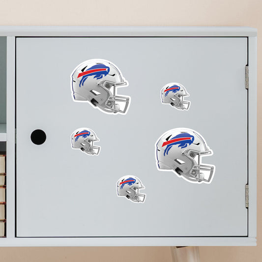 Buffalo Bills - 5 Helmet Minis (Mixed Sizes) - Official NFL - Reusable Vinyl Decals