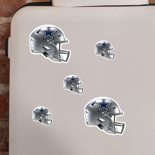 Dallas Cowboys - 5 Helmet Minis (Mixed Sizes) - Official NFL - Reusable Vinyl Decals