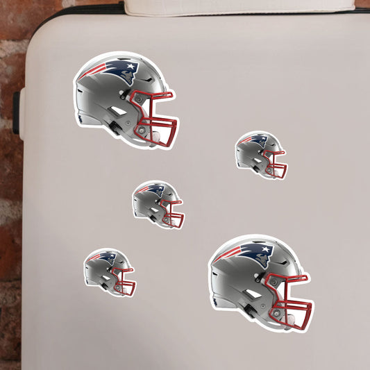 New England Patriots - 5 Helmet Minis (Mixed Sizes) - Official NFL - Reusable Vinyl Decals