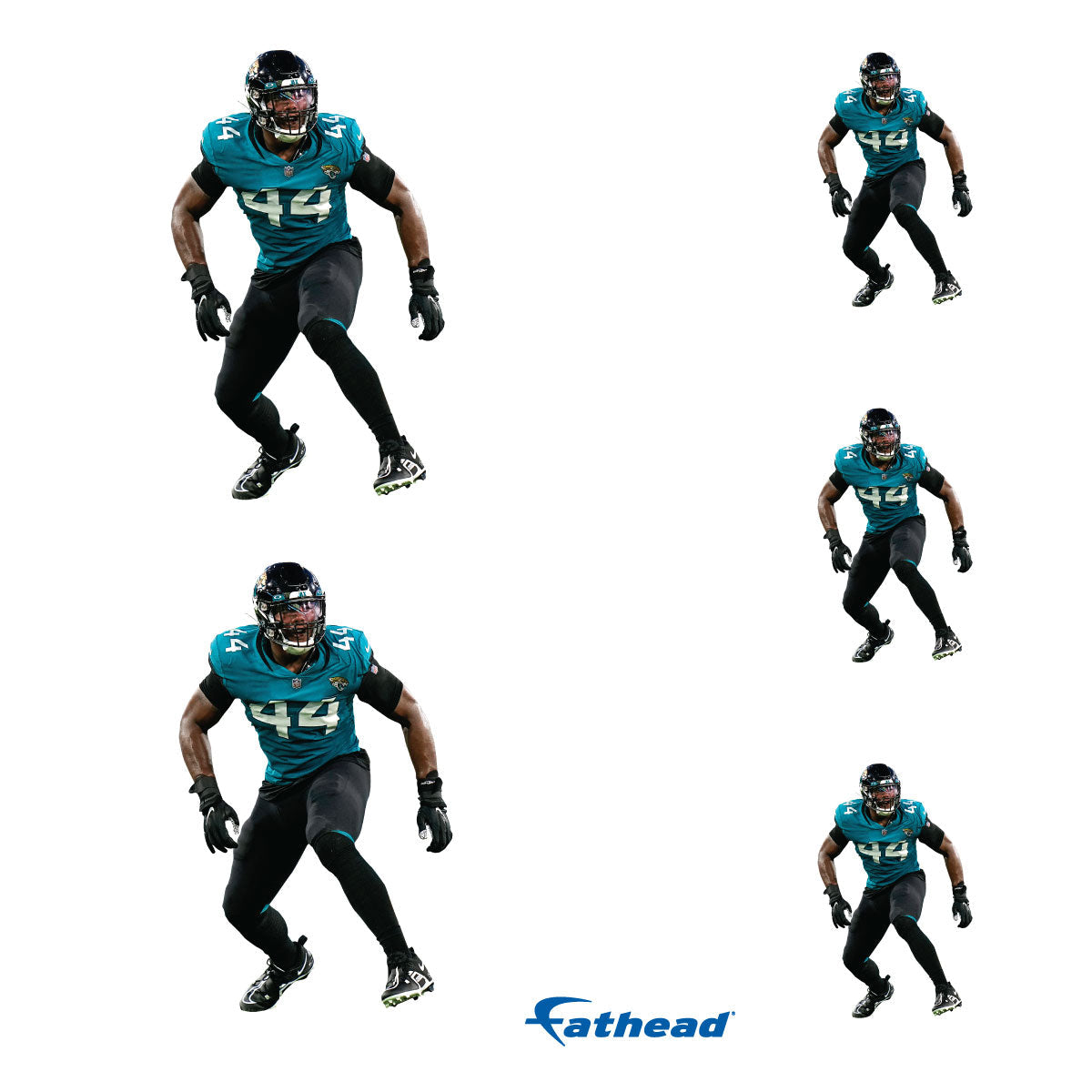 Travon Walker - 5 Minis (Mixed Sizes) - Official NFL - Jacksonville Jaguars - Reusable Vinyl Decals