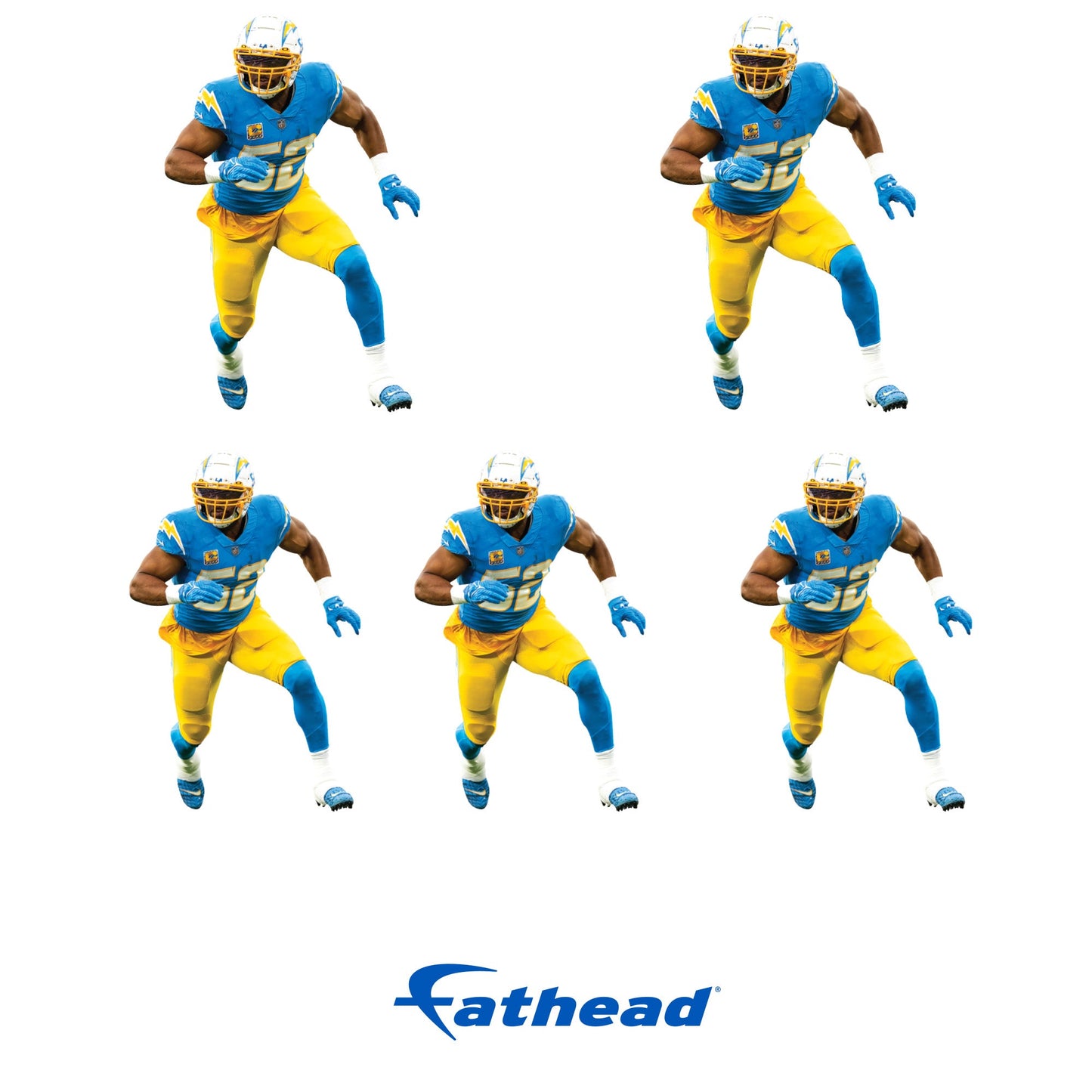 Khalil Mack - 5 Minis (Mixed Sizes) - Official NFL - Los Angeles Chargers - Reusable Vinyl Decals