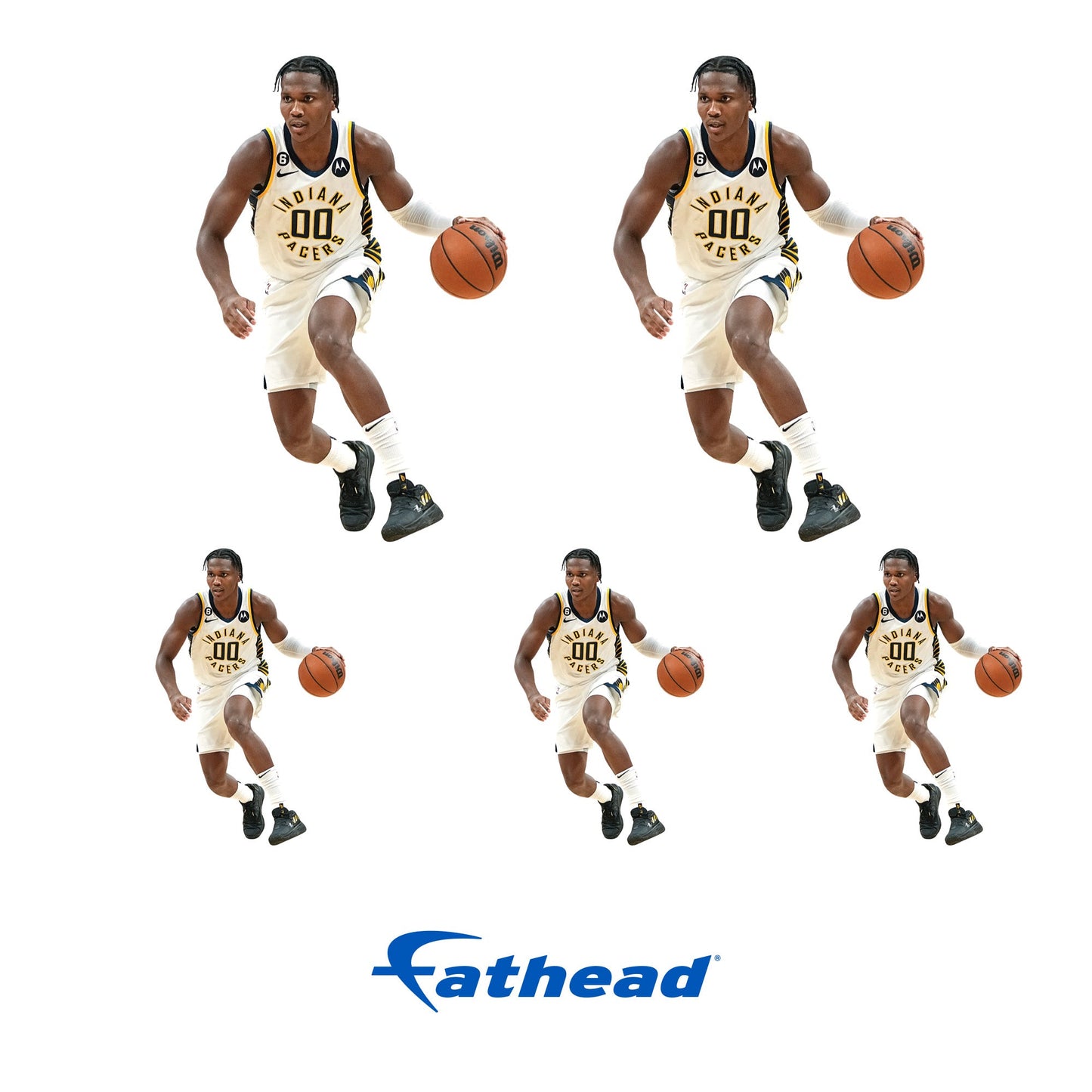 Bennedict Mathurin - 5 Minis (Mixed Sizes) - Official NBA - Indiana Pacers - Reusable Vinyl Decals