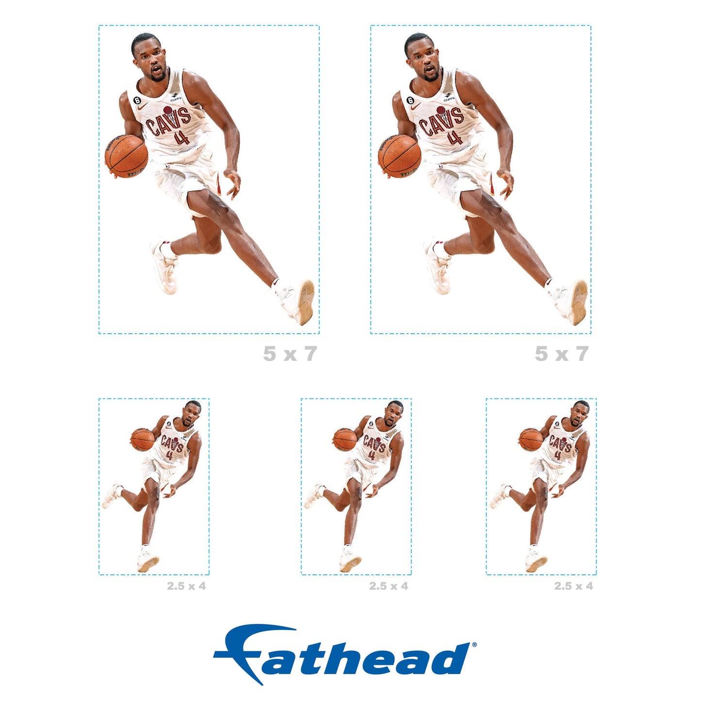 Evan Mobley - 5 Minis (Mixed Sizes) - Official NBA - Cleveland Cavaliers - Reusable Vinyl Decals #2