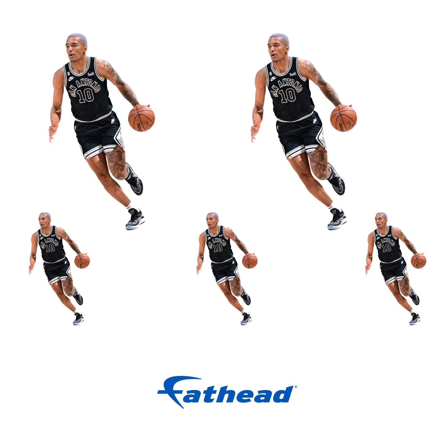 Jeremy Sochan - 5 Minis (Mixed Sizes) - Official NBA - San Antonio Spurs - Reusable Vinyl Decals