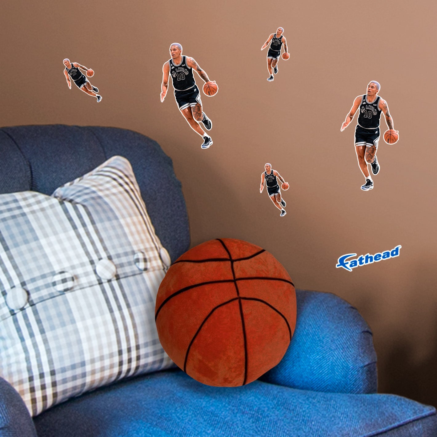 Jeremy Sochan - 5 Minis (Mixed Sizes) - Official NBA - San Antonio Spurs - Reusable Vinyl Decals