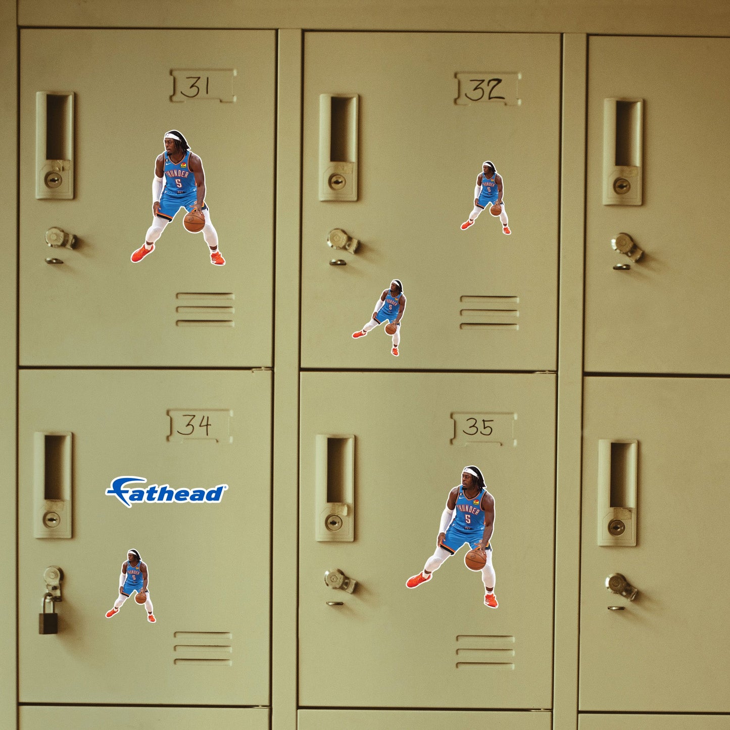 Luguentz Dort - 5 Minis (Mixed Sizes) - Official NBA - Oklahoma City Thunder - Reusable Vinyl Decals