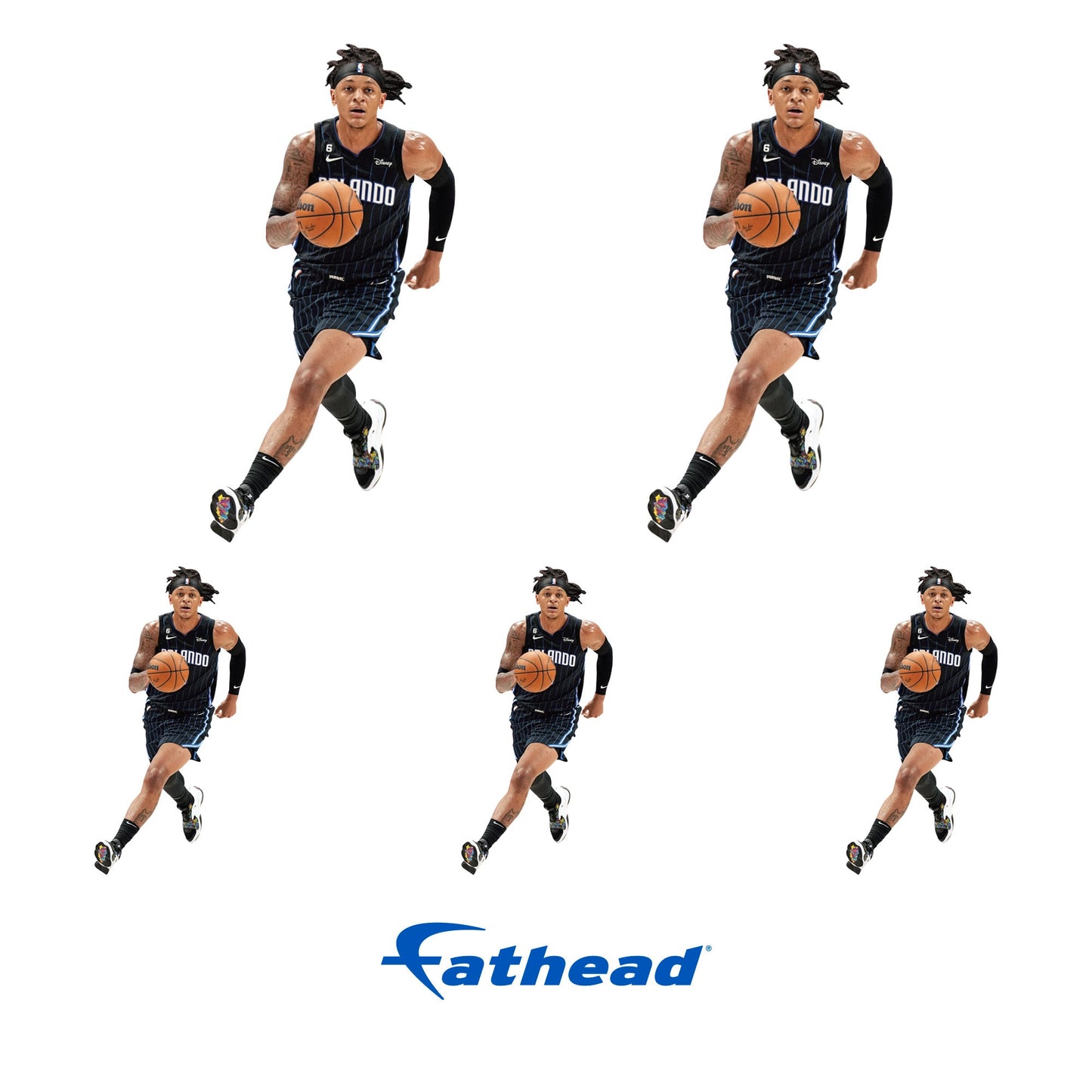 Paolo Banchero - 5 Minis (Mixed Sizes) - Official NBA - Orlando Magic - Reusable Vinyl Decals