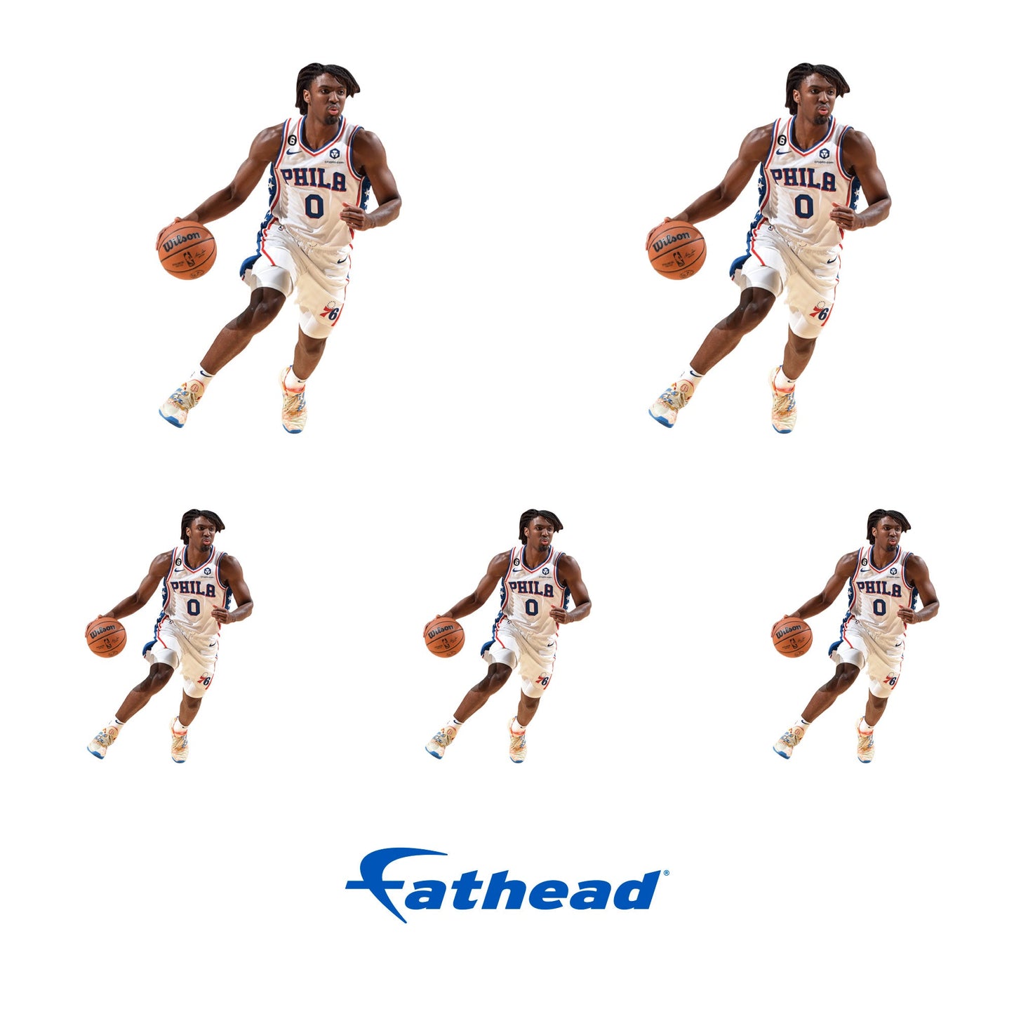 Tyrese Maxey - 5 Minis (Mixed Sizes) - Official NBA - Philadelphia 76ers - Reusable Vinyl Decals
